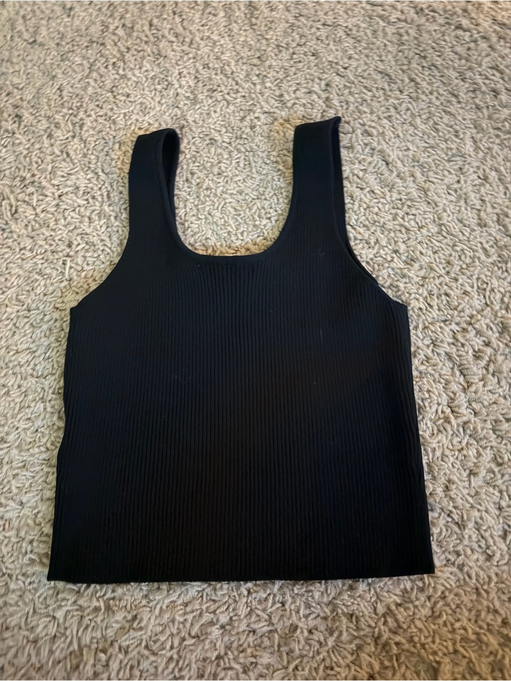 Black Ribbed Tank Top - Picture 3 of 3